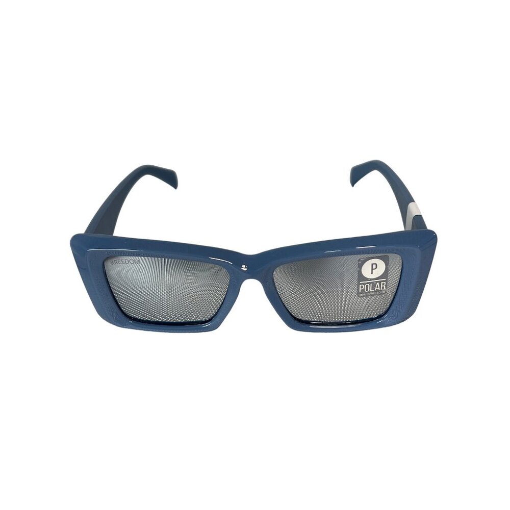 Kreedom Polarized Sunglasses UV Protection Blue Frame Modern Fashion Eyewear NEW
